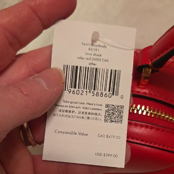 Kate Spade Love Shack NWT Novelty Red Heart Mini Bag w/crossbody Strap - Picture 4 of 8